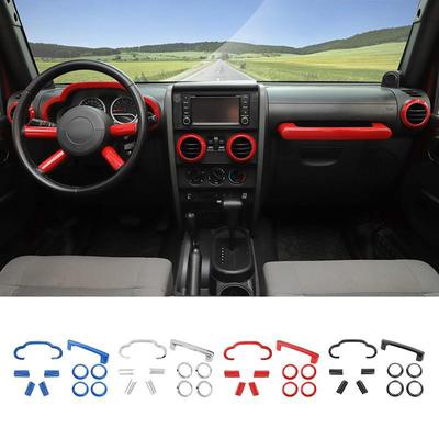 Centrální ovládání palubní desky Dekorace volantu Sada interiéru Vhodné pro Jeep Wrangler JK 2007-2010 Autopříslušenství