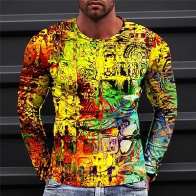 Abstraktes Designer Casual Herren 3D-Druck T-Shirt Tee Grafik T-Shirt Langarm Rundhals Shirt Frühling Herbst Kleidung