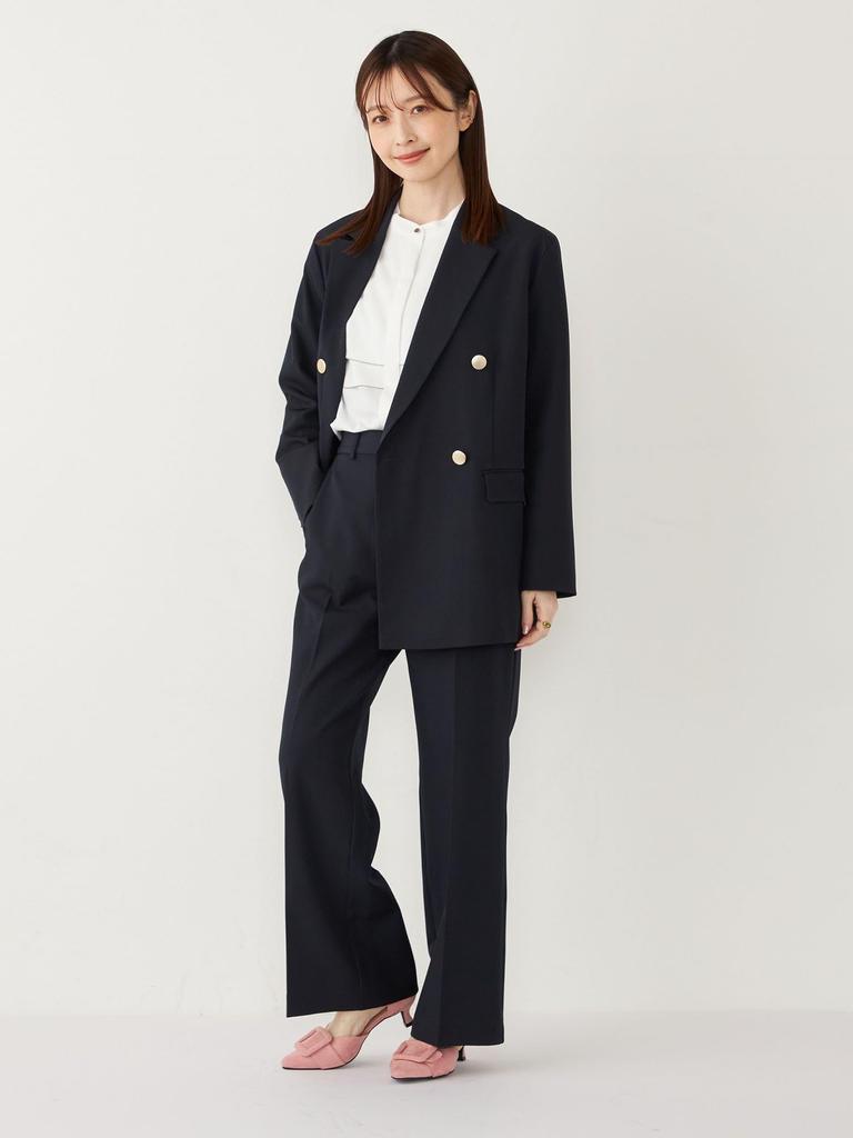 Ships Colors Women's Hand Washable Semi-Flared Pants, Navy, Size M (223110022), Can be Used as a Set