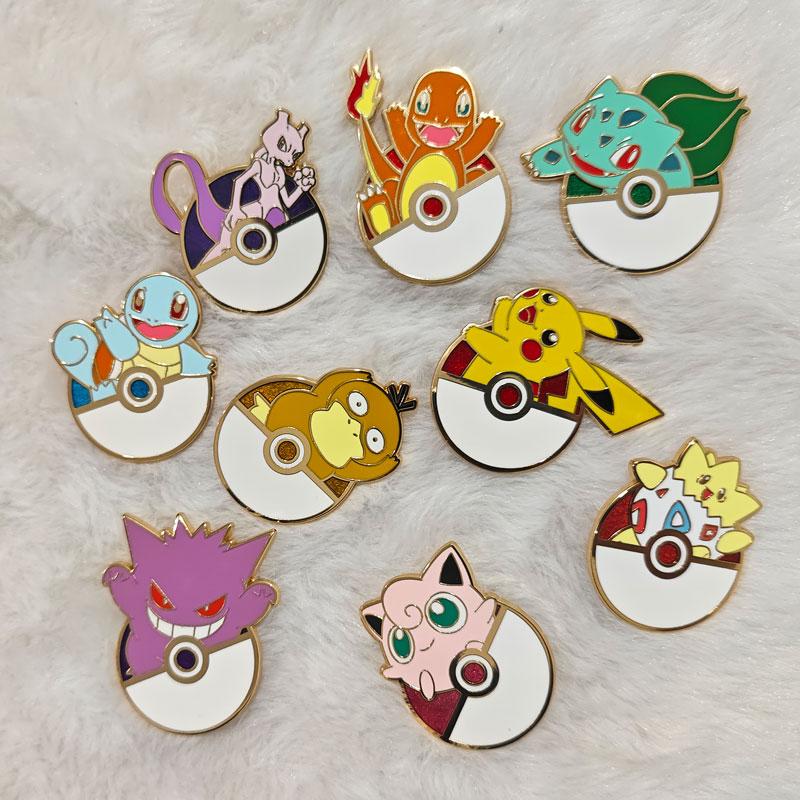 Pokemon Hard Enamel Pins Cute Anime Games Lapel Pins Women Men Brooch for Clothes Cute Badge Metal Jewelry Accessories Fans Gift