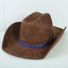 Popolare cappello western da cowboy in camoscio stile europeo e americano per uomo e donna, semplice e alla moda, a tesa larga, cappello jazz