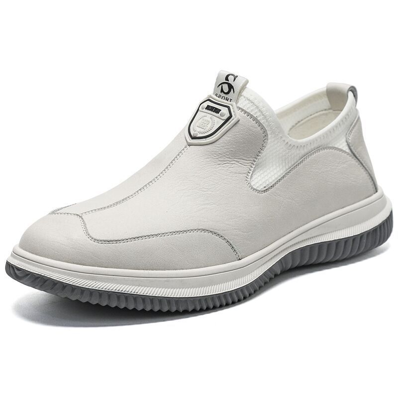 2025 Frühling und Herbst Weichleder Doudou Schuhe Herren Freizeitschuhe zum Autofahren Weiche Sohle Mode Fußbedeckung Vielseitige Sportschuhe Board Schuhe