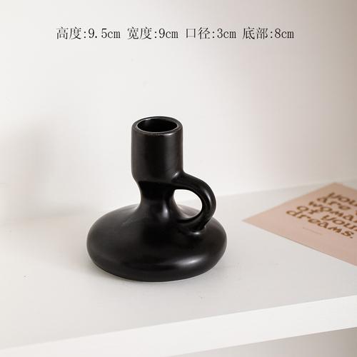 European Ceramic Candle Holder Black White Ornament Storage Container Dining Table Decoration Candlelight Dinner Romantic Decor