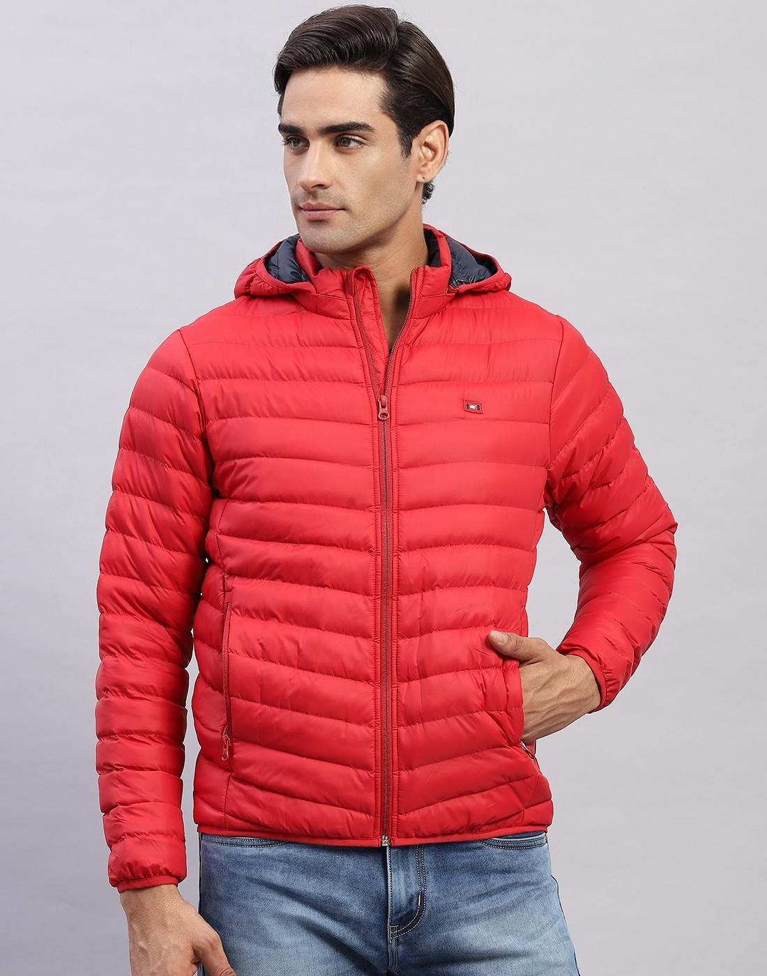 

Monte Carlo Mens Solid Red Hooded Full Sleeve Jacket XL красный