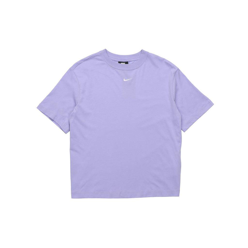 Nike Sportswear Essentials Embroidered Logo Short Sleeve T-Shirt Women Tops Light-Purple CT2588-569