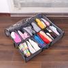 Under Bed Shoe Organizer Transparent Cover Large Capacity Non Woven Fabric Space-saving Underbed Shoes Container for Bedroom