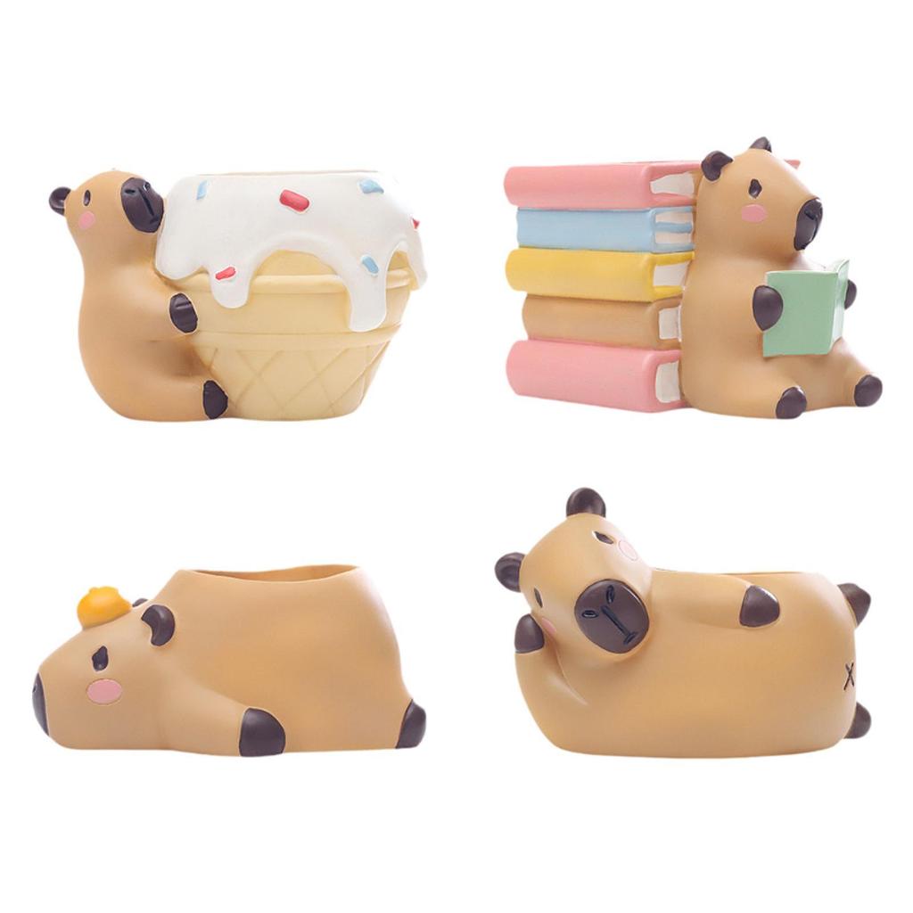Small Capybara Flower Pot Flower Storage Container for Indoor Bedroom Home