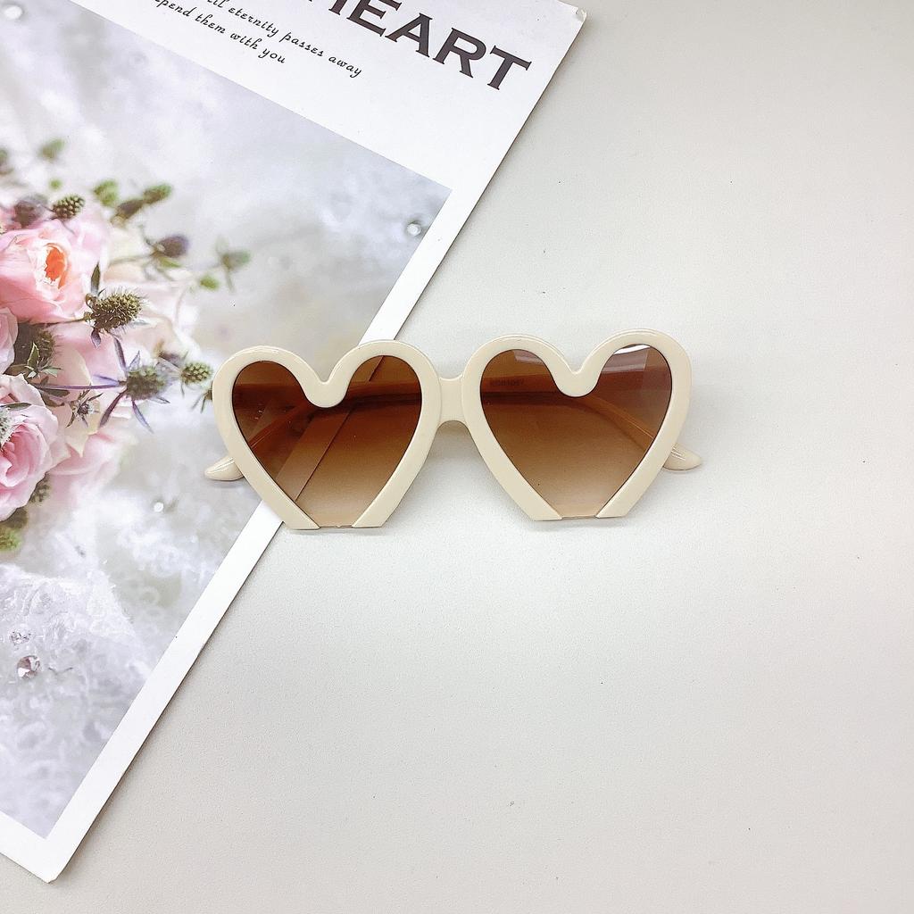 Retro Love Round Frame Children'S Sunglasses Eye Protection Sunshade Sun Protection Uv Protection Girls Sunglasses Boys Glasses