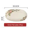 SOLECASA European Style Retro Ceramic Tableware Rose Pattern Bowl Plates Dessert Dish Spaghetti Plate Fruit Salad Bowl household
