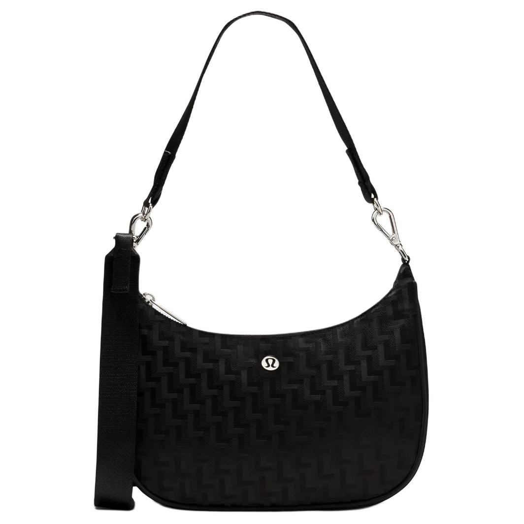 Lululemon 3L Geometric Pattern Jacquard Classic Adjustable Shoulder Strap Recycled Polyester Shoulder Bag Small Women shoulder bag LW9FVBS-072061 Black