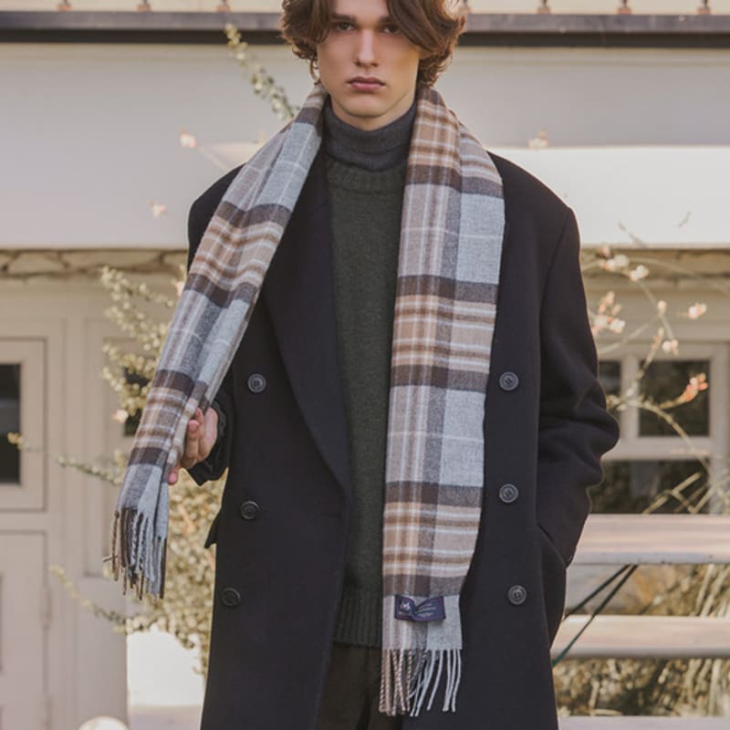 ABRAHAM MOON Merino Wool Shawl Muffler 50cm - McKellar