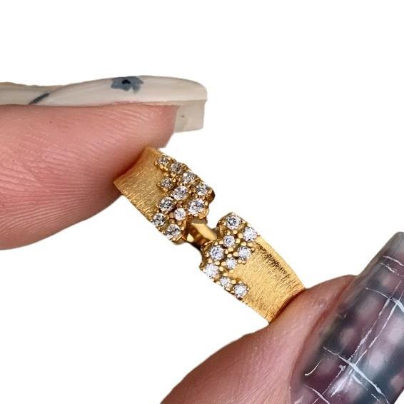 Light Luxury High-Grade Brushed Starry Dot Ring Niche Design Super Flash High Color Retention Real Gold Electroplating Temperament Index Finger Ring