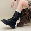 Short Boots Pleated and Thin Thick-soled Fashion Boots Fashion Tribe Short Trousers Boots Women's Autumn New Models