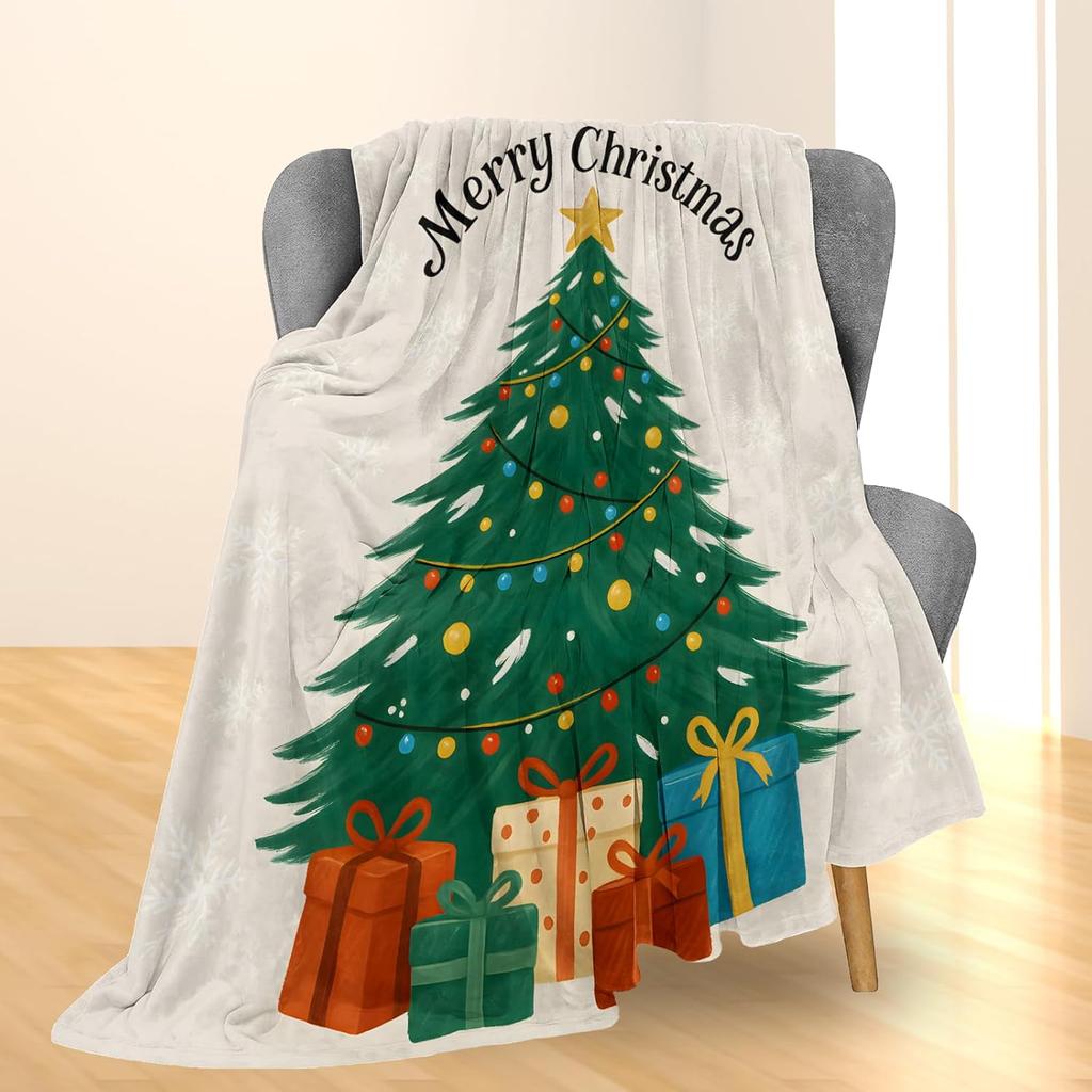 Christmas Golden Retriever Dog Blanket, Soft Lightweight Flannel Cute Holiday Puppy Throw Blanket for Couch, Bed, Travel & Home