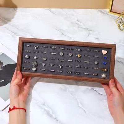 Large Capacity Fashion Jewelry Trays 50 Slot Jewelry Storage Pallet Rings Display Tray Trinket