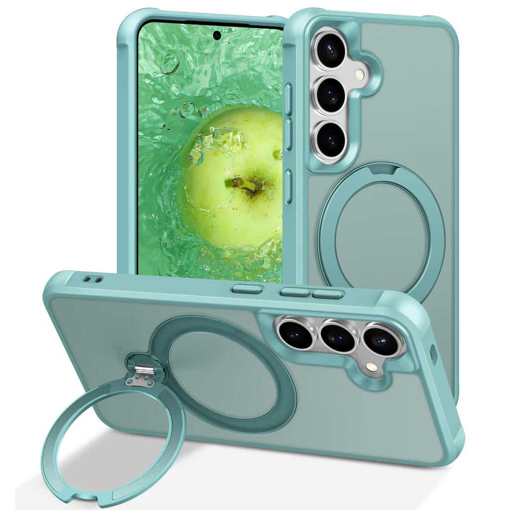 For Samsung Galaxy S24+ Magnetic Case Kickstand TPU PC Shockproof Phone Back Cover