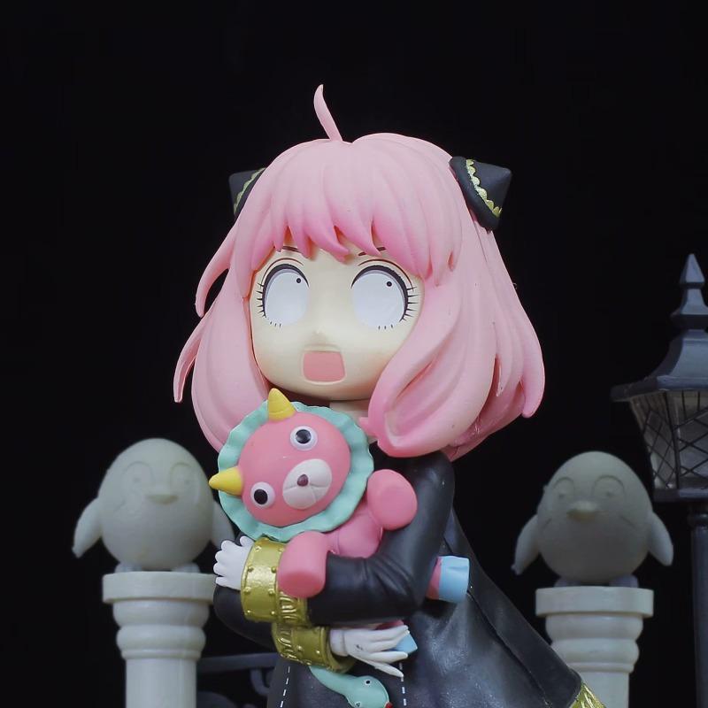 19cm Anime Spy x Family Anya Forger PVC Figure Glow-in-the-Dark Replaceable Face Collectible Model Toys Ornament Gifts