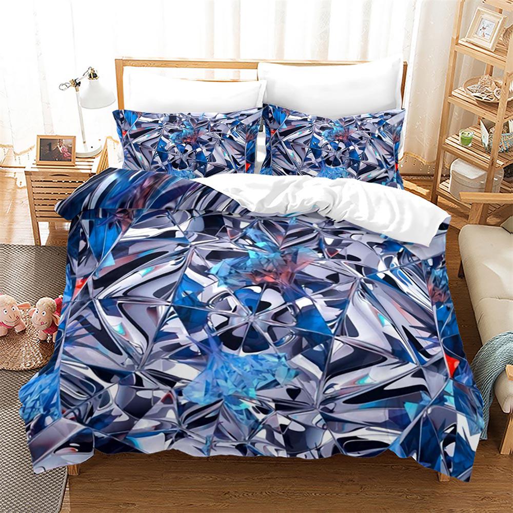 Diamond Duvet Cover Set Abstract Art Valentine's Day Gift for Girls Women Couple King Size Bedding Set Polyester Comforter Cover