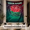 Custom Text Tapestry England Rugby Print Wall Tapestry Indoor Living Room Wall Decor