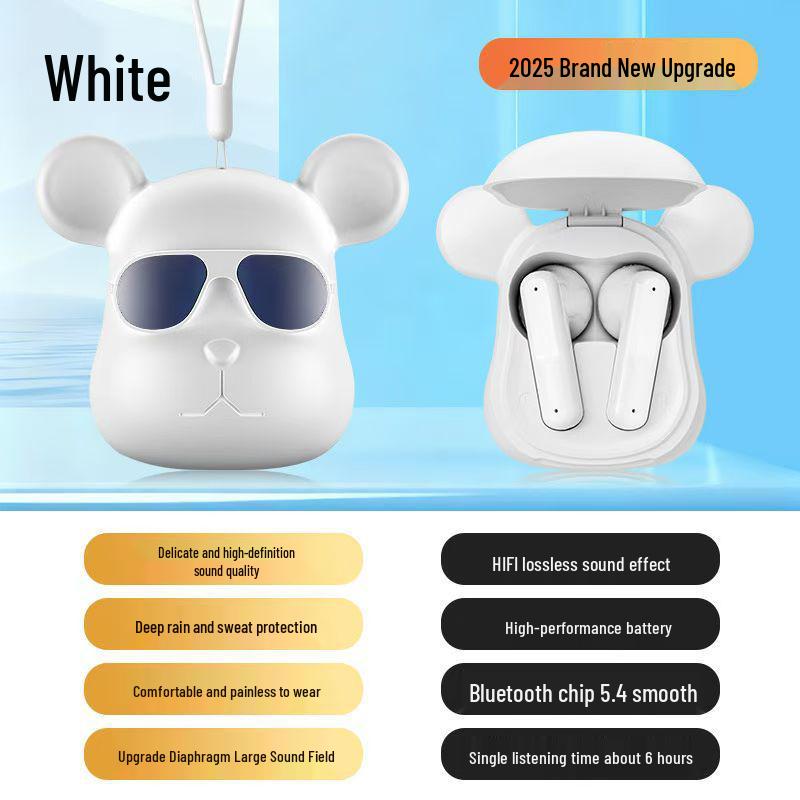 2025 Violent Bear Bluetooth Earphones: Wireless, Mini, High Quality, Long Battery Life, T58 Gift Ornament