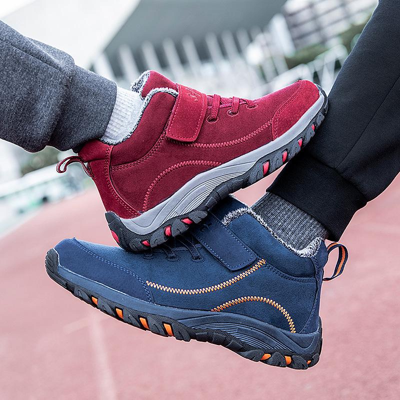 Zimní sněhule pro muže zahřejí Bavlněné boty Outdoorové turistické boty Plyšové teplé vysoké kotníkové boty Mužské tenisky