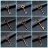 2 Colors Antique Silver Color Antique Bronze Color Vintage Key Pendant Necklace For Women Long Chain Metal Chain Necklace