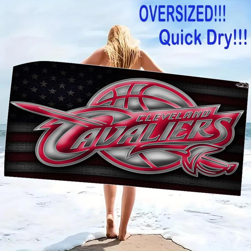 Cleveland Cavaliers Logo Print Beach Towel, Large Soft Quick Dry Towel for Beach Camping Swimming