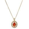 14K Gold-Plated S925 Silver Orange Ruby Pendant Clavicle Necklace: Exquisite, Retro, Versatile Design