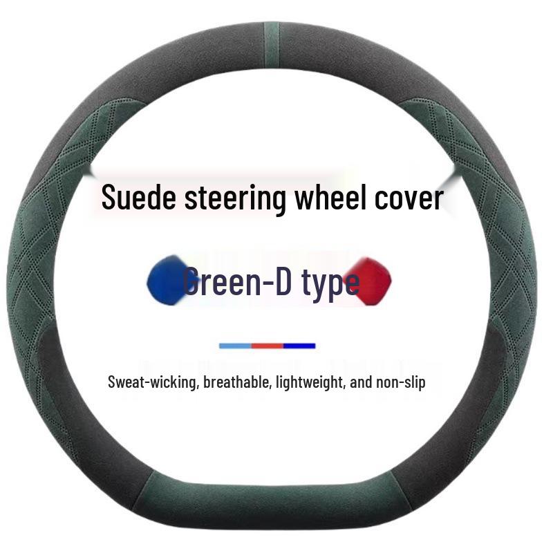 BYD Steering Wheel Cover for Han EV, Qin, Song PLUS, Tang DMI, Yuan Pro, Dolphin - Suede Cover