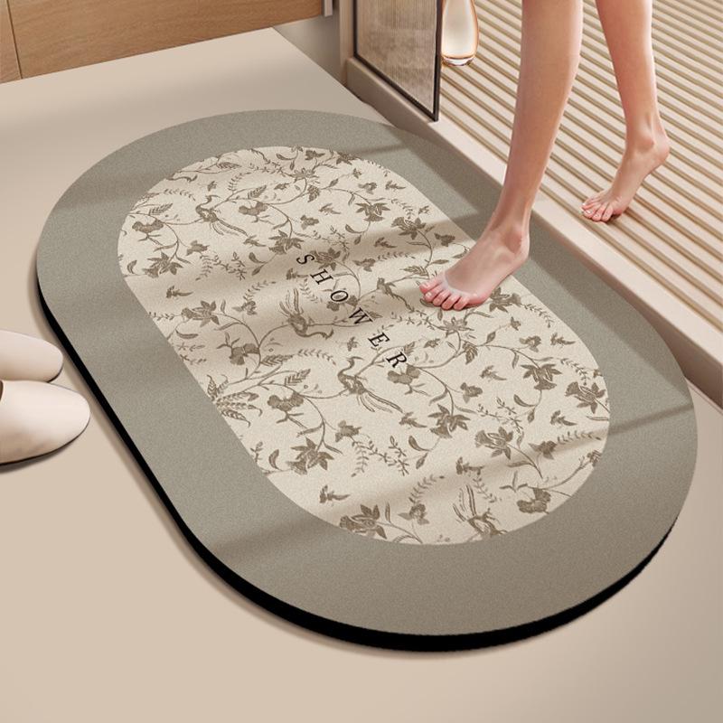 Diatomaceous Earth Absorbent Non-Slip Bathroom Mat: Quick-Dry, Stain-Resistant, Easy-Clean Foot Pad