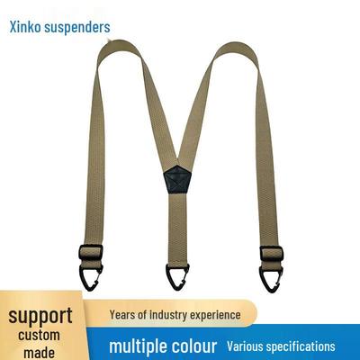 Men's Black Tactical 3-Clip Adjustable Suspenders for Work, Outdoor, and Casual Wear