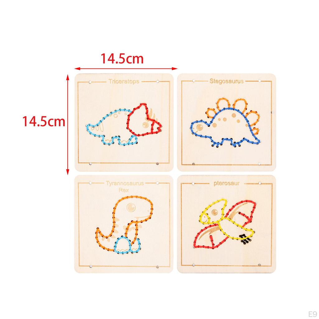 Cartoon Pattern Lacing Toy Set for Children with Hand Eye Coordination Focus