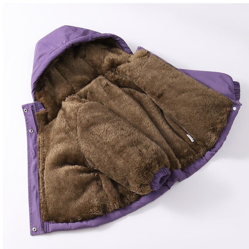 New Style Down Cotton Jacket for Boys and Girls - Thick Fleece-Lined, Hooded Coat for Children