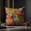 Cambodian Buddha Print Cushion Cover Anti-dustmite Pillowcase Invisible Zipper Silky Short Plush Sofa Cushion Cover