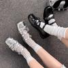 Mary Jane silver bow small single shoes women's 2025 new foreign style with skirt French light mouth flat ballet shoes