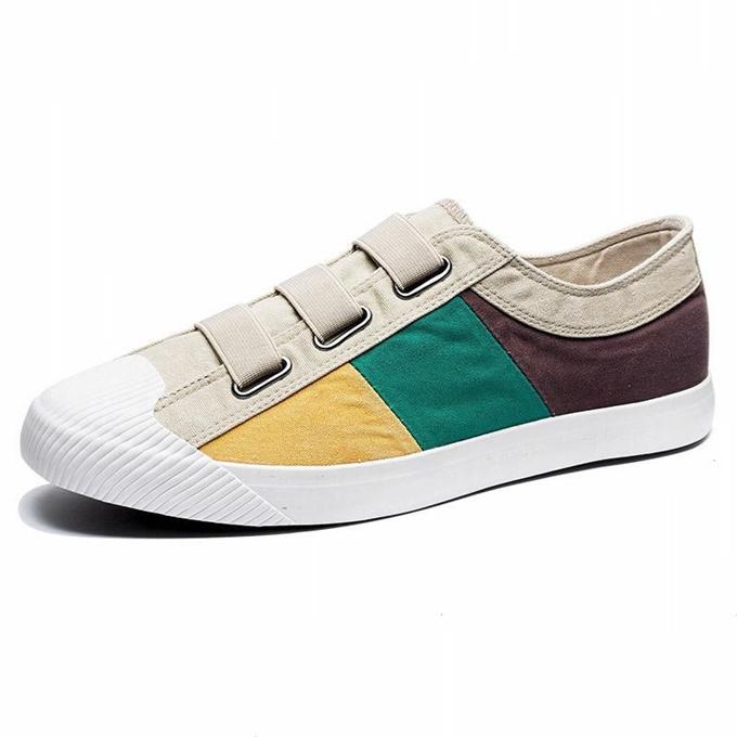 Basic High Quality Mens Canvas Shoes Patchwork Rubber Lace-up Mens Casual Shoes Lightweight Round Toe Male Sneakers