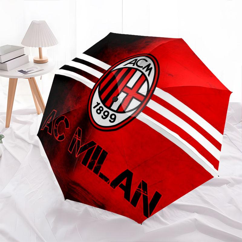 AC Milan logo pattern, automatic folding umbrella, portable and foldable design, 8 ribs, a Christmas or birthday gift.