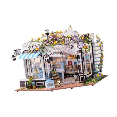 Dollhouse Miniature DIY Kits Tiny House Pet Club with Furniture Home Decor Mini Building