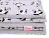 Double-sided 2-piece cotton children's bedding - gray pandas