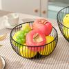 Household Fruit Plate Thickened Iron Fruit Bowl with Large-Capacity Draining Design for Kitchen Countertop Storage Anti-Rust Snack Basket Creative