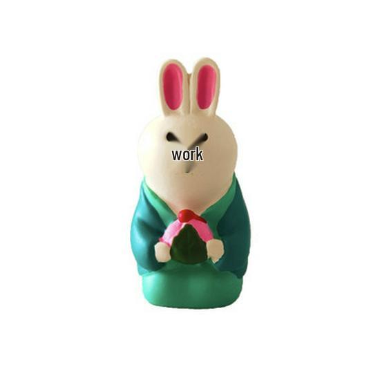 Creative Rabbit Miniature Resin Easter Egg Ornaments - Japanese Zakka Garden Decor & Gifts