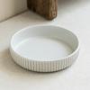 Embossed Vertical Bowl Set Ceramic Bowl Large Plate Household Dish Bowl Vegetable Plate Tableware Round Salad Bowl