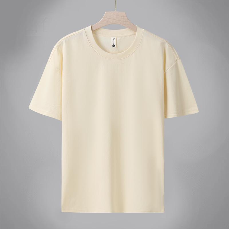 Men's 220 Ice Silk Cooling Sorona Round Neck T-Shirt - 2025 Summer Solid Color Short Sleeve