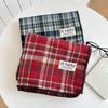 Retro plaid scarf women's autumn and winter new lock edge Korean version thickened warm scarf couple Korean dual-purpose shawl