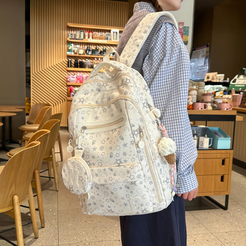Schoolbag Women's Star Backpack Junior High School Student Lightweight Backpack