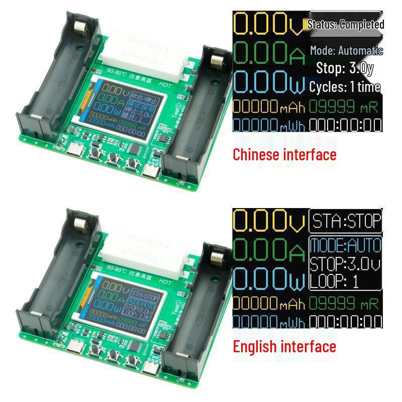 High-Precision 18650 Lithium Battery Tester: 2-Channel Auto Charge-Discharge, Resistance, and Capacity Analysis