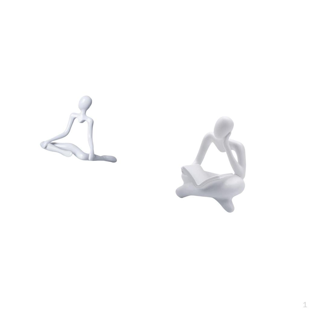 Creative Abstract Thinker Statue Figurine for Desktop Tabletop Living Room Shelf Office Bedroom