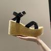 Wedge Heel Summer Fashion Platform Thick Bottom Buckle Casual Comfortable Walking Shoes Sandals for Women