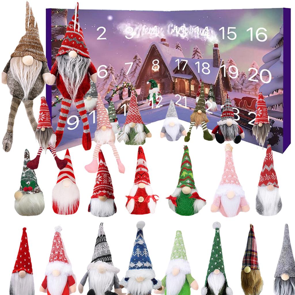 Multi Patterns Christmas Gnome Advent Calendar 2025 Gnome Dolls Plush Toys 24 Day Gnomes Kids Party Gifts s New Year navidad
