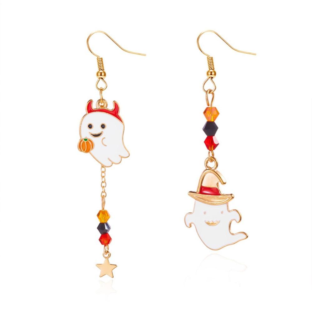 Trick or Treat Pumpkin Ear Studs Zinc Zinc Alloy Ghost Dangle Earrings Halloween Earrings  All Saints' Day